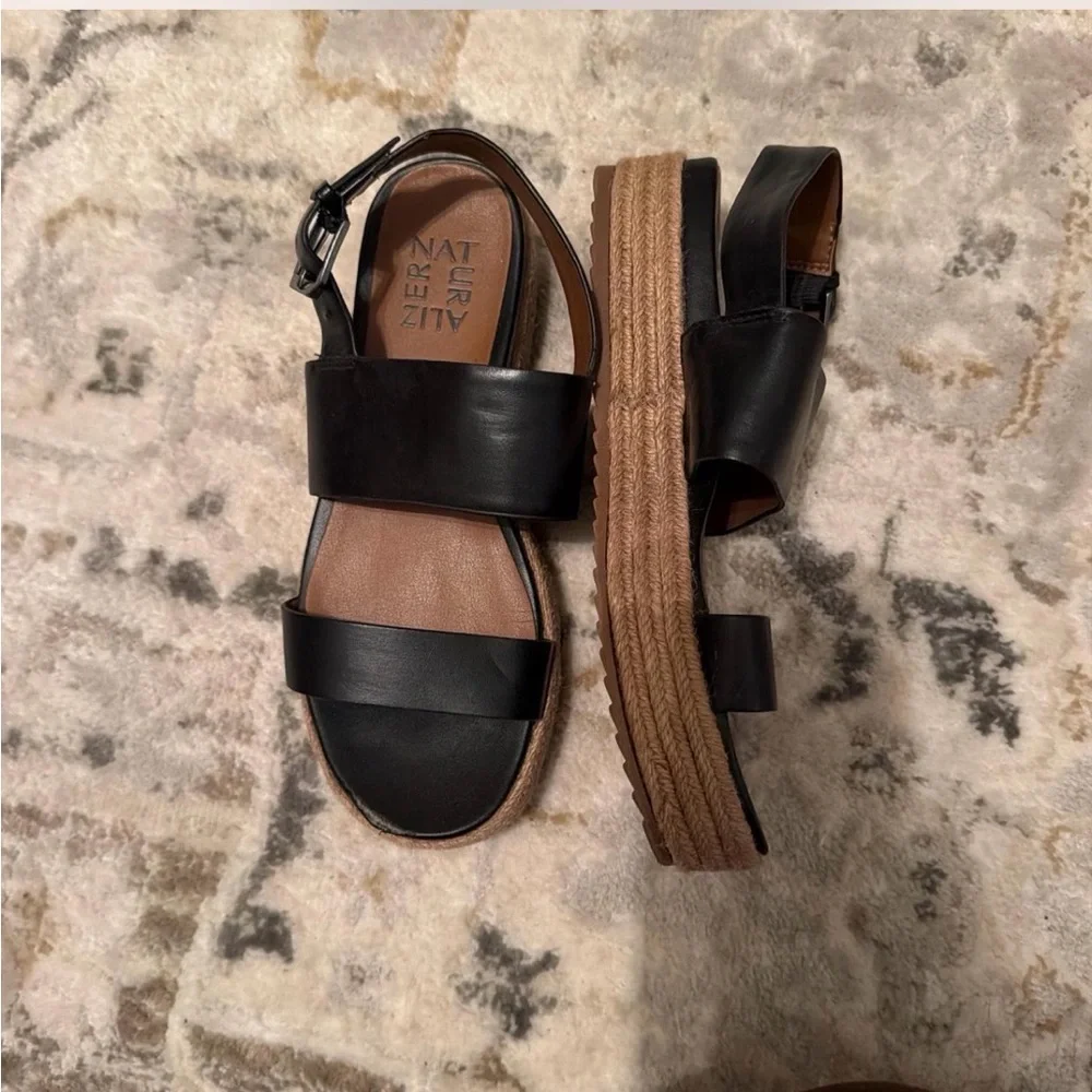 Naturalizer Black Sandals with braided bottom